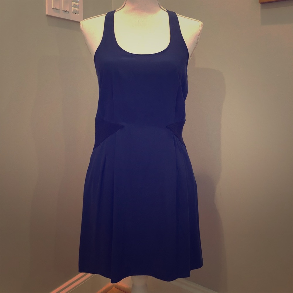 Parker mini dress with leather detail